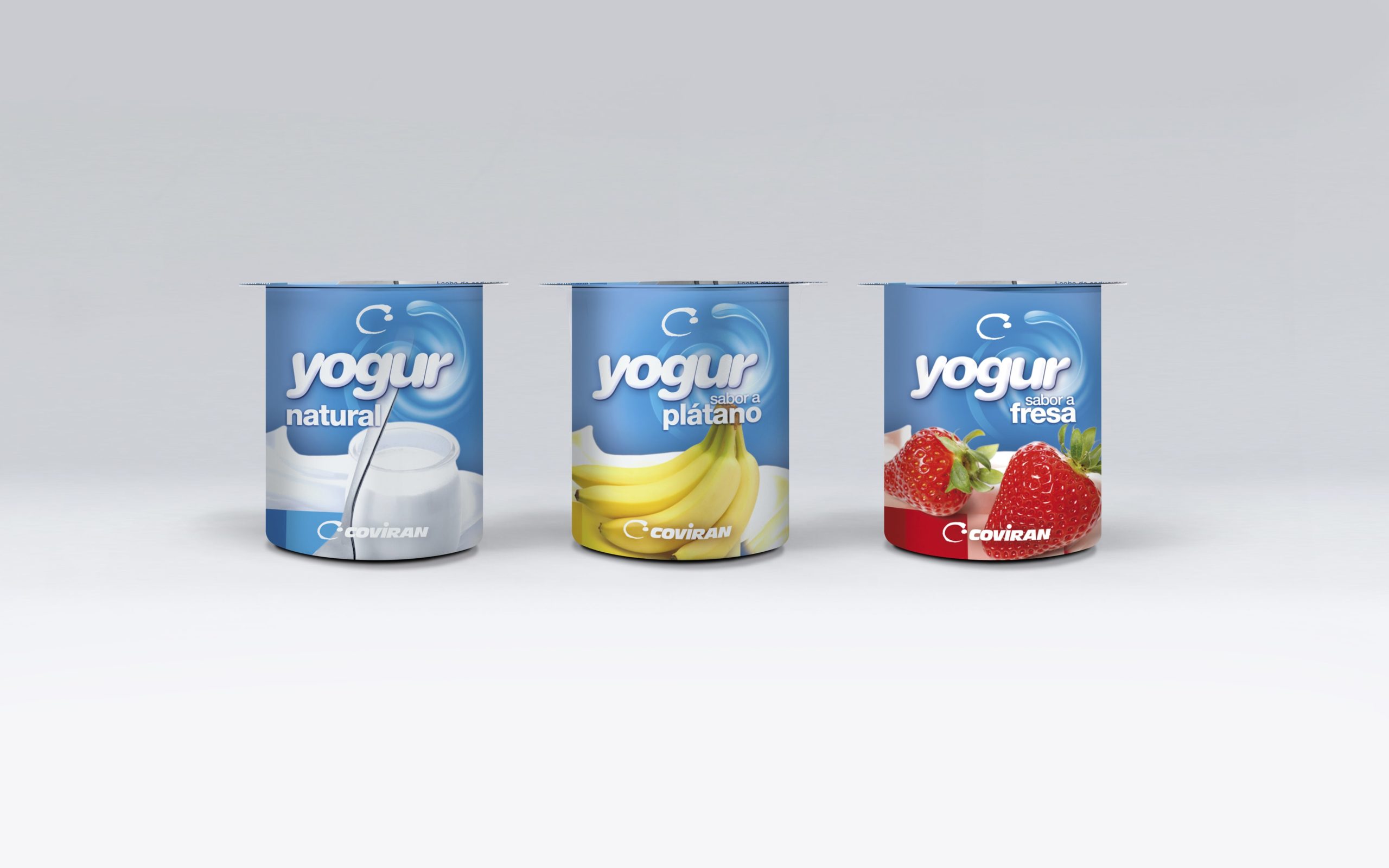 Gama de Yogures Coviran sabores, diseño packaging